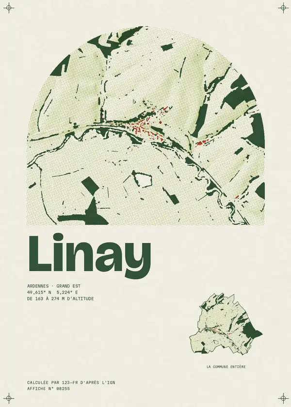 Affiche de Linay, calculée par 123-fr d'après l'IGN