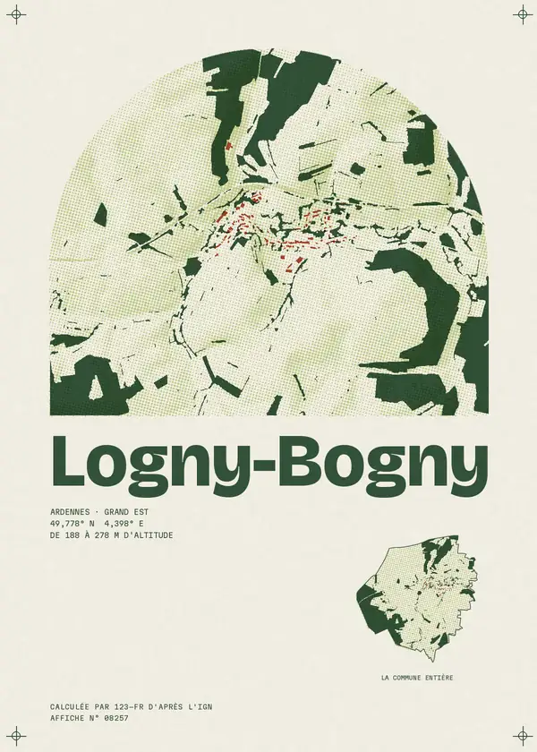 Affiche de Logny-Bogny, calculée par 123-fr d'après l'IGN