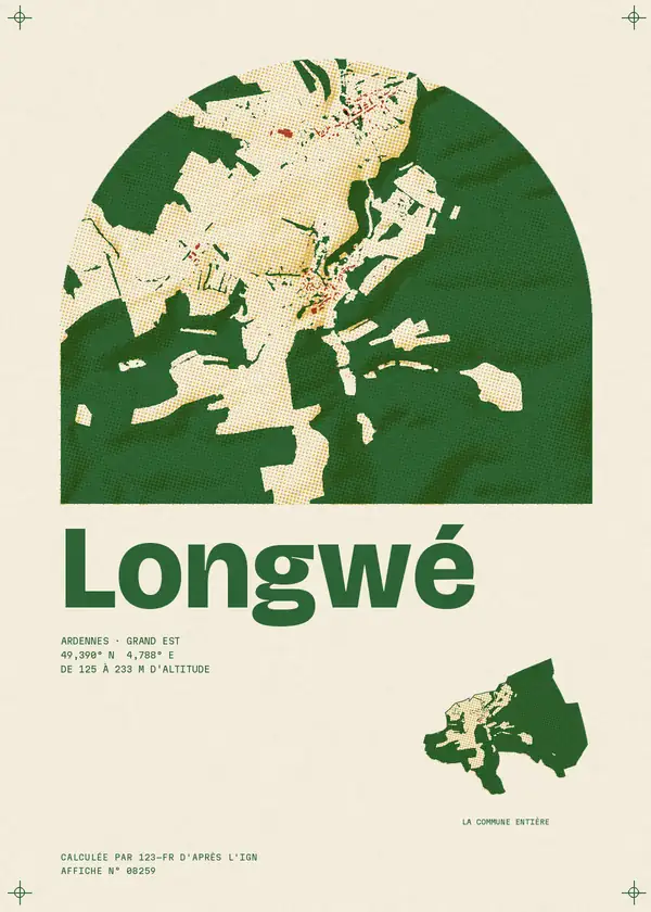 Affiche de Longwé, calculée par 123-fr d'après l'IGN