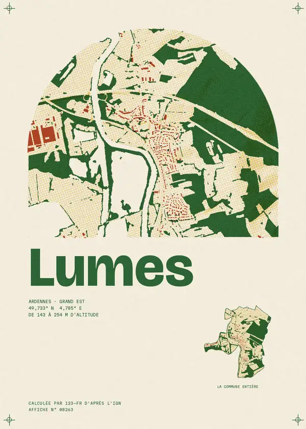 Affiche de Lumes, calculée par 123-fr d'après l'IGN