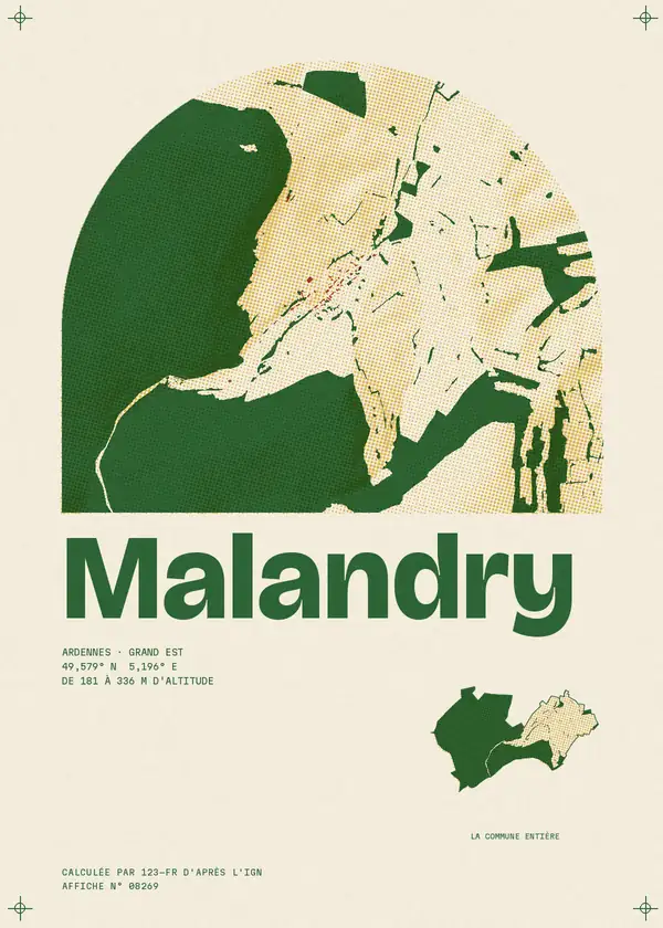 Affiche de Malandry, calculée par 123-fr d'après l'IGN