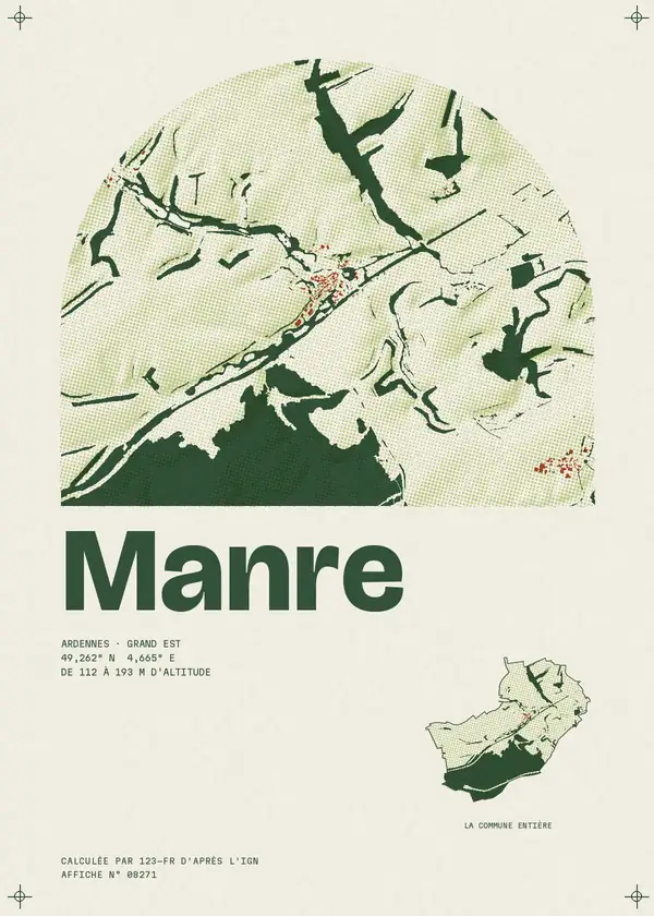 Affiche de Manre, calculée par 123-fr d'après l'IGN