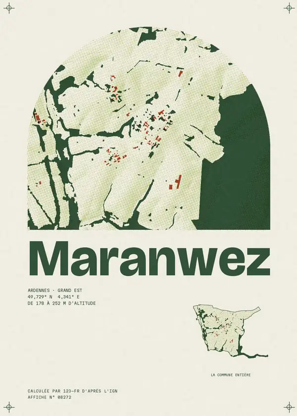 Affiche de Maranwez, calculée par 123-fr d'après l'IGN