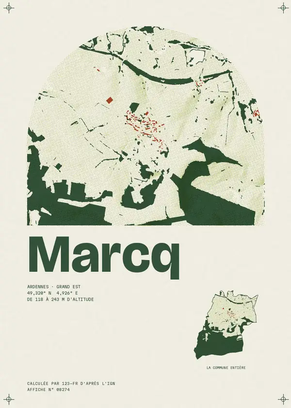 Affiche de Marcq, calculée par 123-fr d'après l'IGN