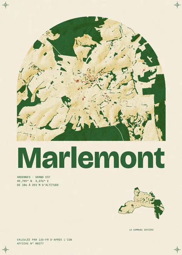 Affiche de Marlemont, calculée par 123-fr d'après l'IGN