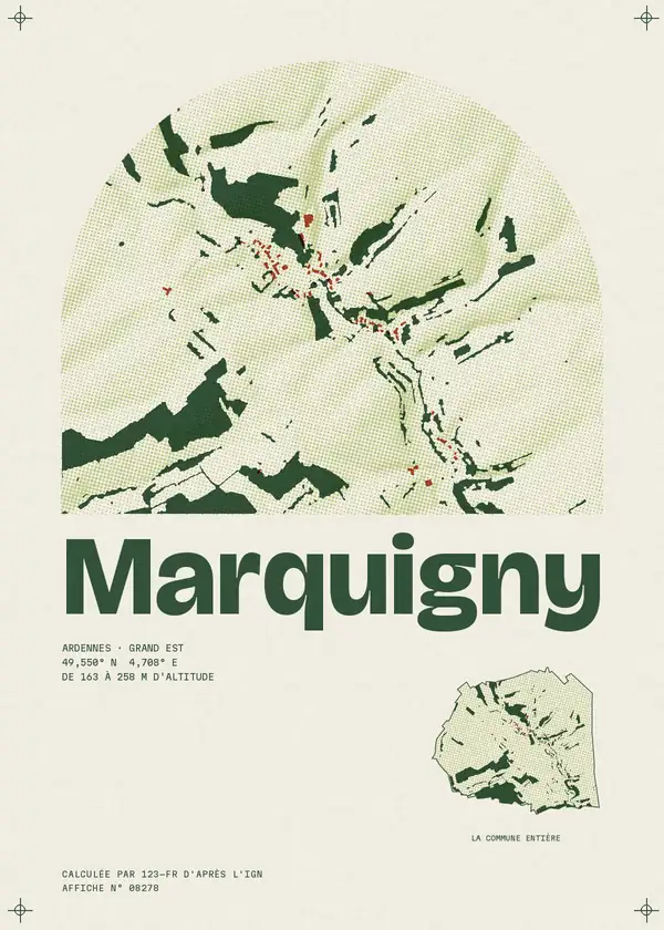 Affiche de Marquigny, calculée par 123-fr d'après l'IGN