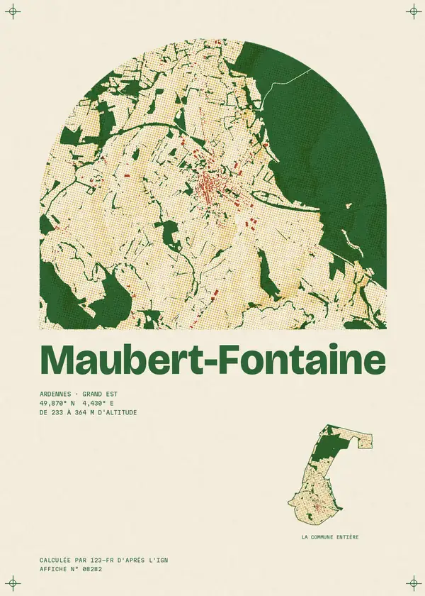 Affiche de Maubert-Fontaine, calculée par 123-fr d'après l'IGN