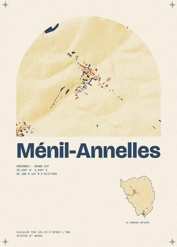 Affiche de Ménil-Annelles, calculée par 123-fr d'après l'IGN