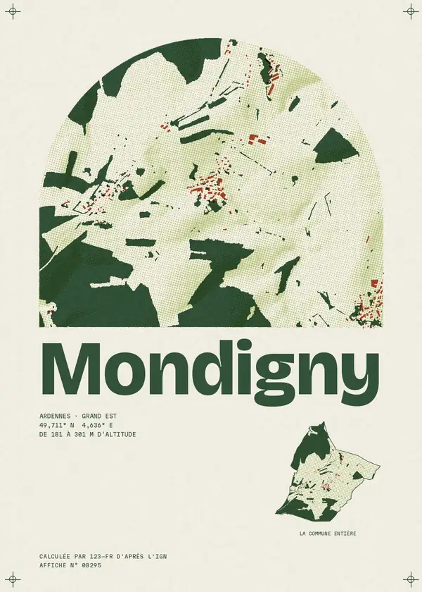 Affiche de Mondigny, calculée par 123-fr d'après l'IGN