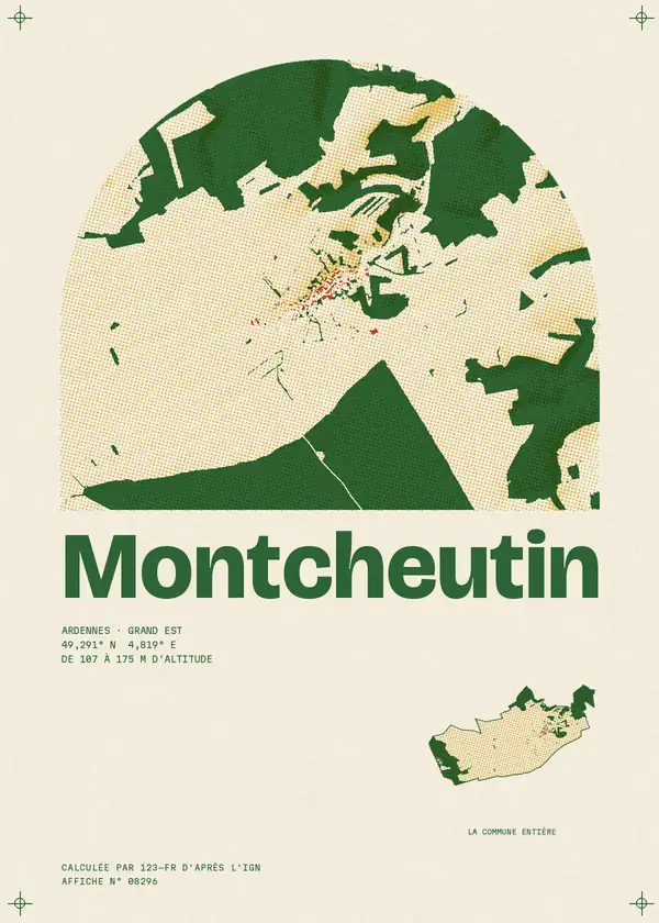 Affiche de Montcheutin, calculée par 123-fr d'après l'IGN
