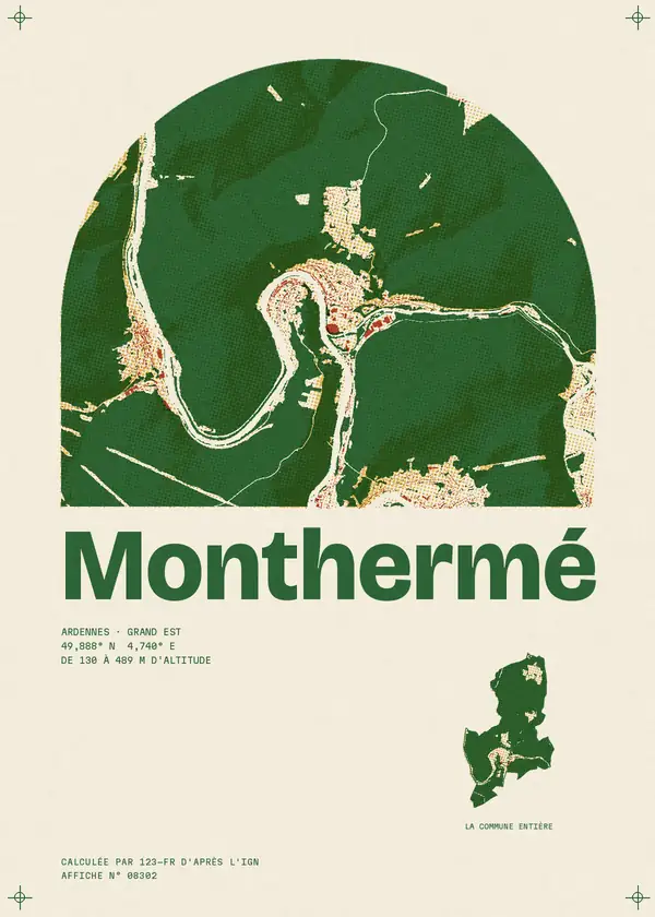 Affiche de Monthermé, calculée par 123-fr d'après l'IGN