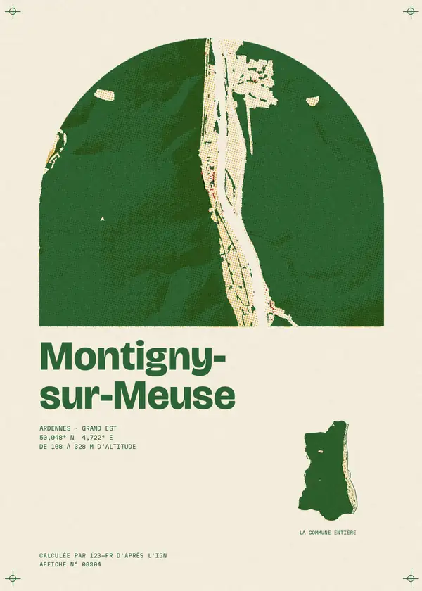 Affiche de Montigny-sur-Meuse, calculée par 123-fr d'après l'IGN