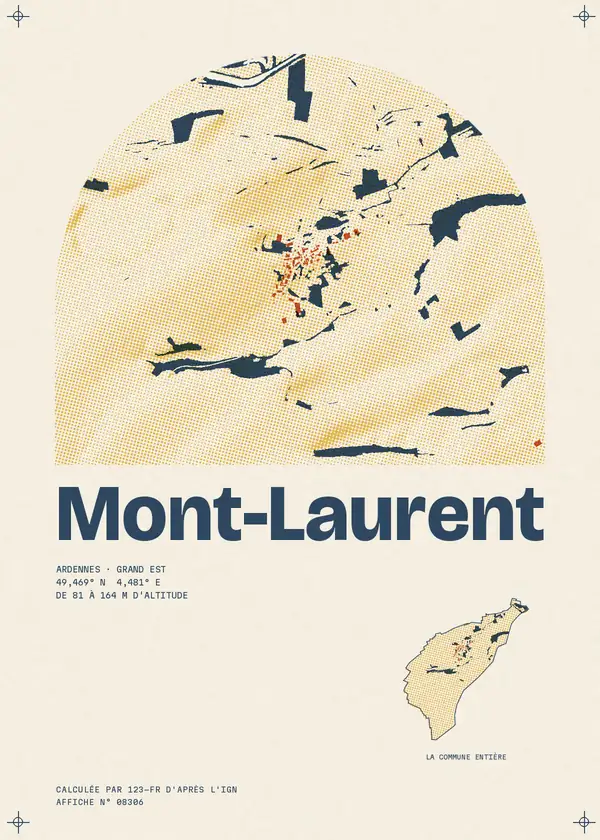 Affiche de Mont-Laurent, calculée par 123-fr d'après l'IGN