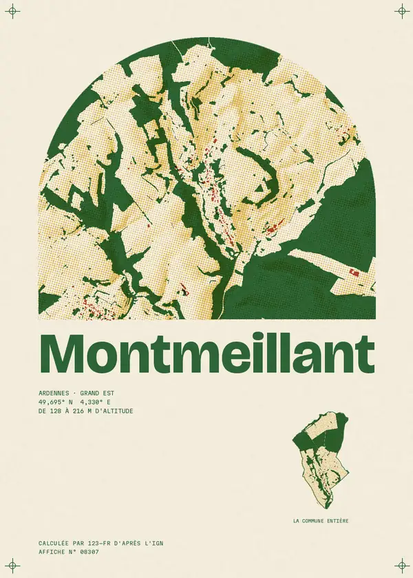 Affiche de Montmeillant, calculée par 123-fr d'après l'IGN