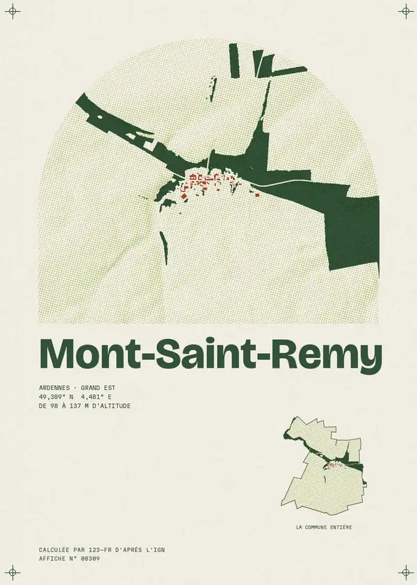 Affiche de Mont-Saint-Remy, calculée par 123-fr d'après l'IGN