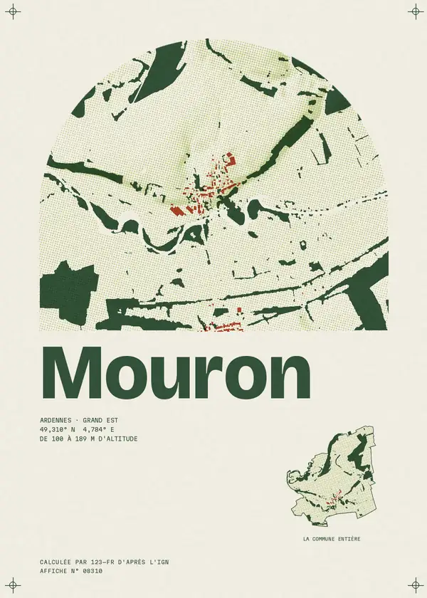 Affiche de Mouron, calculée par 123-fr d'après l'IGN