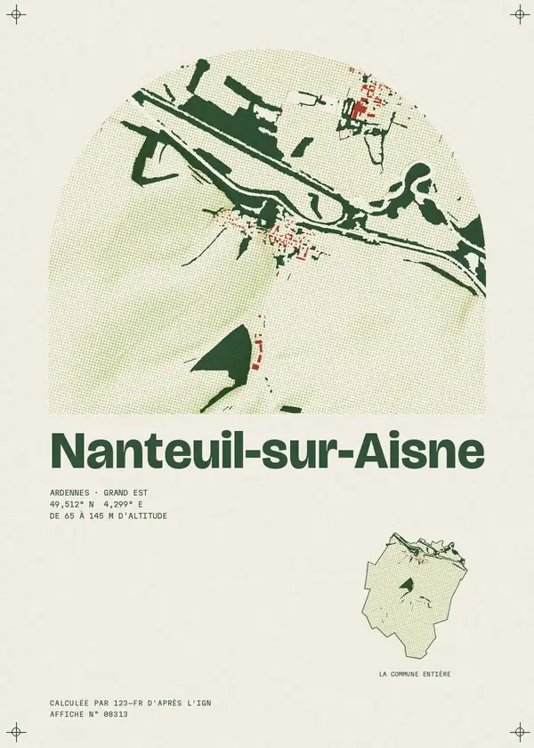 Affiche de Nanteuil-sur-Aisne, calculée par 123-fr d'après l'IGN