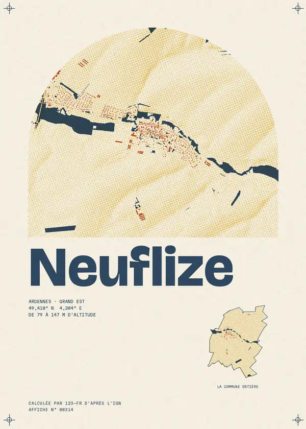 Affiche de Neuflize, calculée par 123-fr d'après l'IGN