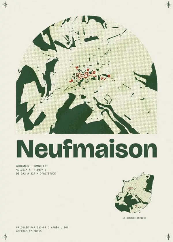 Affiche de Neufmaison, calculée par 123-fr d'après l'IGN