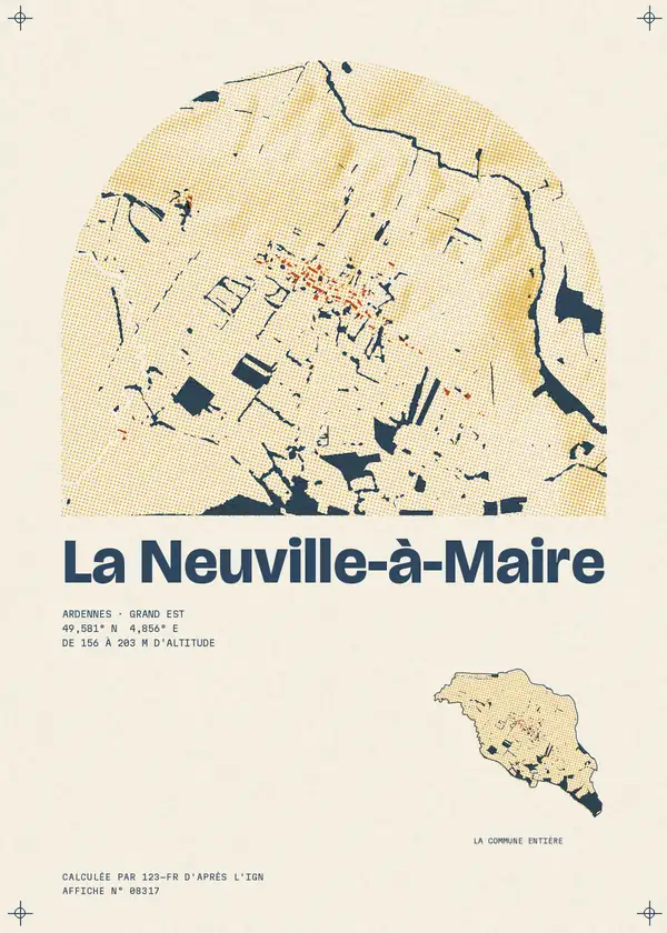 Affiche de La Neuville-à-Maire, calculée par 123-fr d'après l'IGN