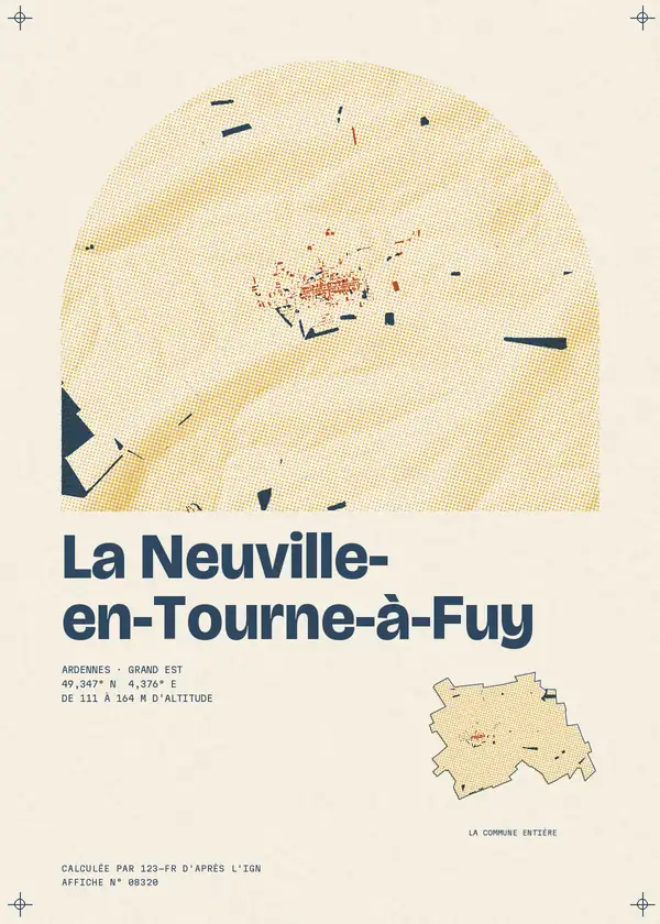 Affiche de La Neuville-en-Tourne-à-Fuy, calculée par 123-fr d'après l'IGN