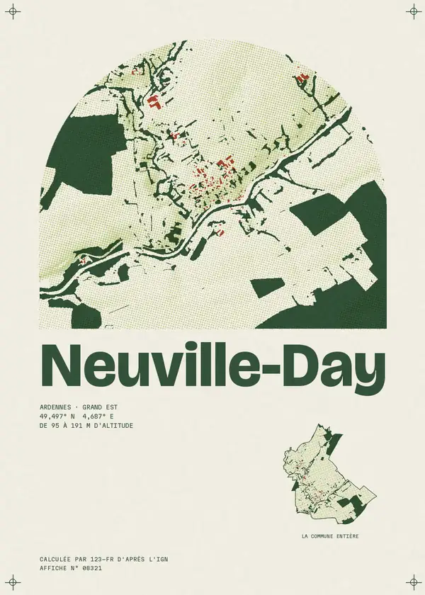 Affiche de Neuville-Day, calculée par 123-fr d'après l'IGN