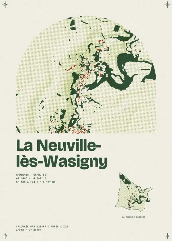 Affiche de La Neuville-lès-Wasigny, calculée par 123-fr d'après l'IGN