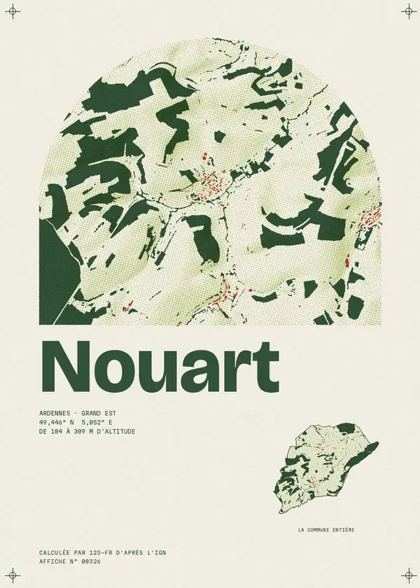 Affiche de Nouart, calculée par 123-fr d'après l'IGN