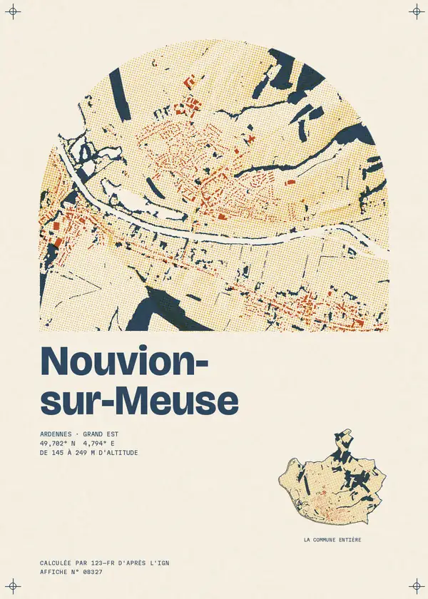 Affiche de Nouvion-sur-Meuse, calculée par 123-fr d'après l'IGN