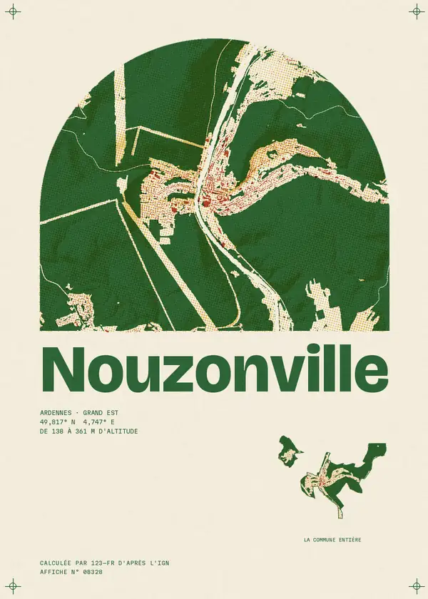 Affiche de Nouzonville, calculée par 123-fr d'après l'IGN