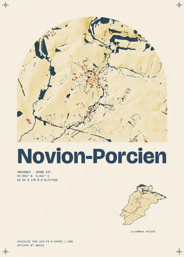 Affiche de Novion-Porcien, calculée par 123-fr d'après l'IGN