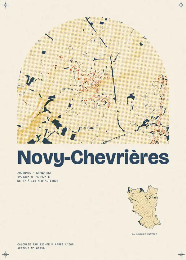 Affiche de Novy-Chevrières, calculée par 123-fr d'après l'IGN
