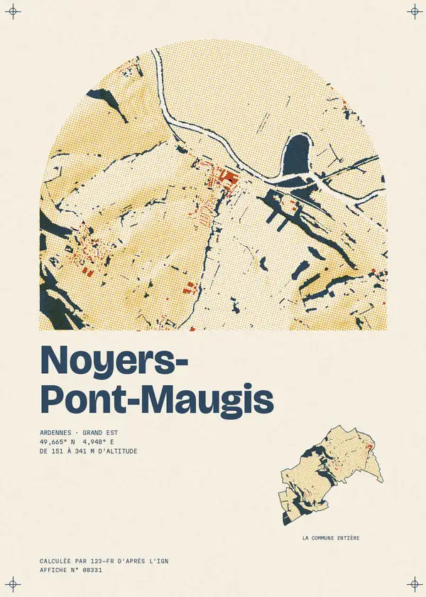 Affiche de Noyers-Pont-Maugis, calculée par 123-fr d'après l'IGN