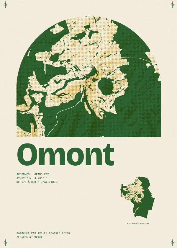 Affiche de Omont, calculée par 123-fr d'après l'IGN