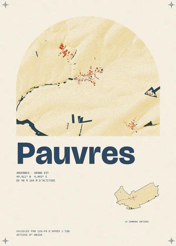 Affiche de Pauvres, calculée par 123-fr d'après l'IGN