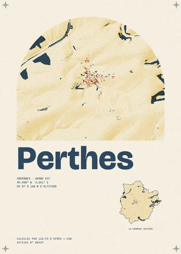 Affiche de Perthes, calculée par 123-fr d'après l'IGN