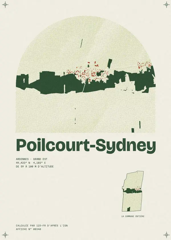 Affiche de Poilcourt-Sydney, calculée par 123-fr d'après l'IGN
