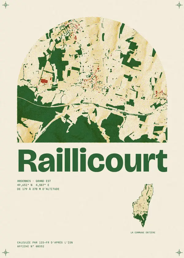 Affiche de Raillicourt, calculée par 123-fr d'après l'IGN
