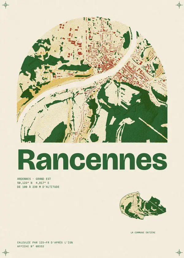 Affiche de Rancennes, calculée par 123-fr d'après l'IGN
