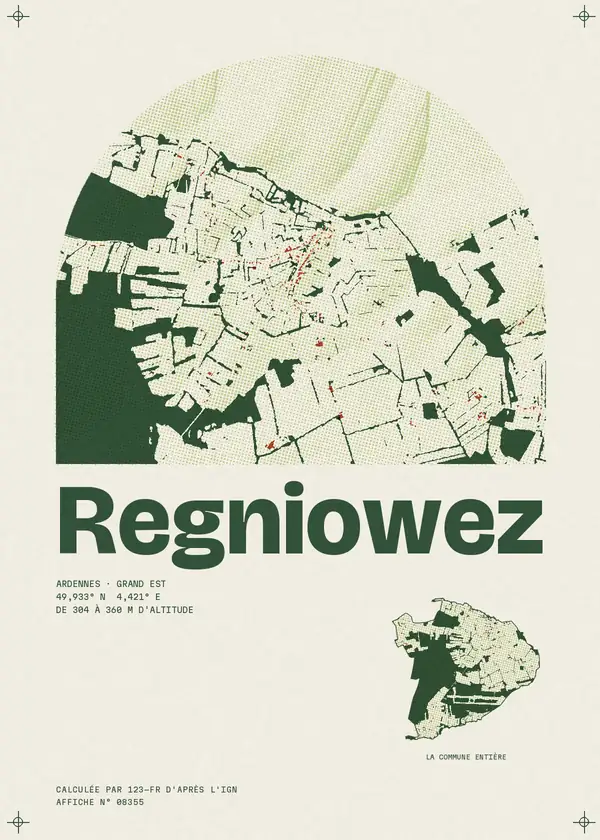 Affiche de Regniowez, calculée par 123-fr d'après l'IGN