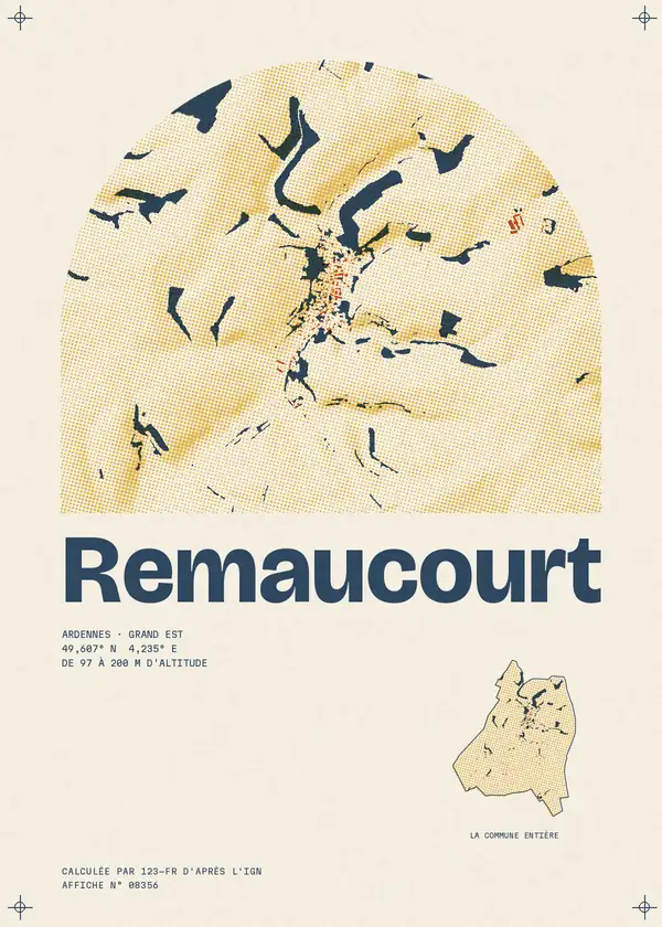 Affiche de Remaucourt, calculée par 123-fr d'après l'IGN