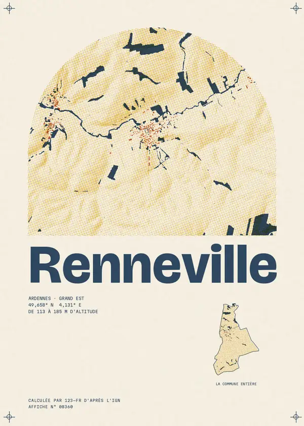 Affiche de Renneville, calculée par 123-fr d'après l'IGN