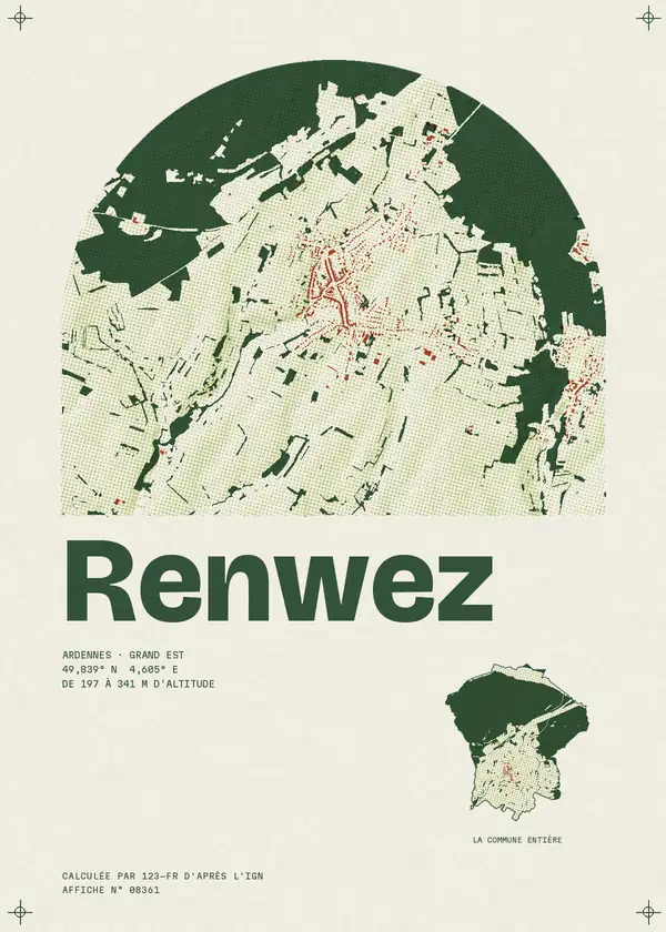Affiche de Renwez, calculée par 123-fr d'après l'IGN