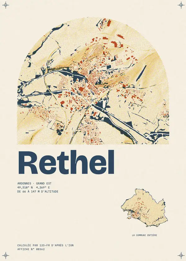 Affiche de Rethel, calculée par 123-fr d'après l'IGN