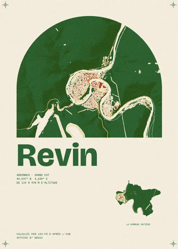 Affiche de Revin, calculée par 123-fr d'après l'IGN