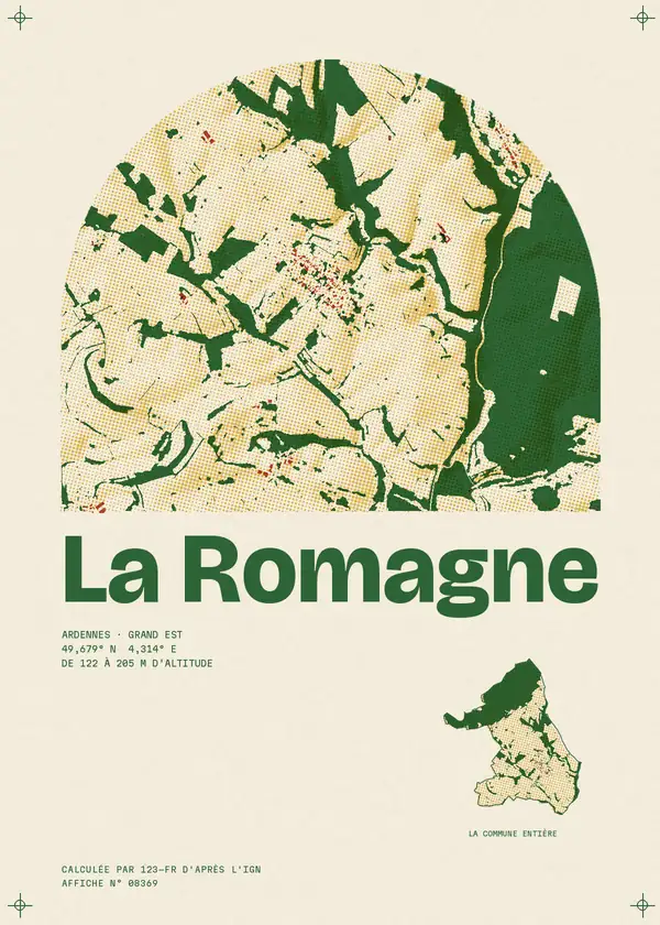 Affiche de La Romagne, calculée par 123-fr d'après l'IGN