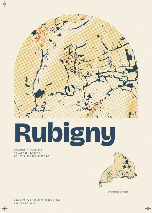 Affiche de Rubigny, calculée par 123-fr d'après l'IGN