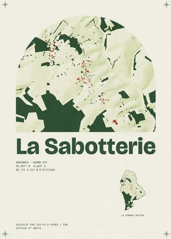 Affiche de La Sabotterie, calculée par 123-fr d'après l'IGN