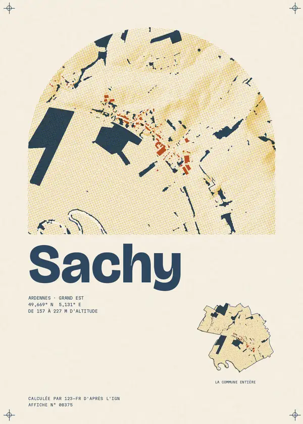 Affiche de Sachy, calculée par 123-fr d'après l'IGN