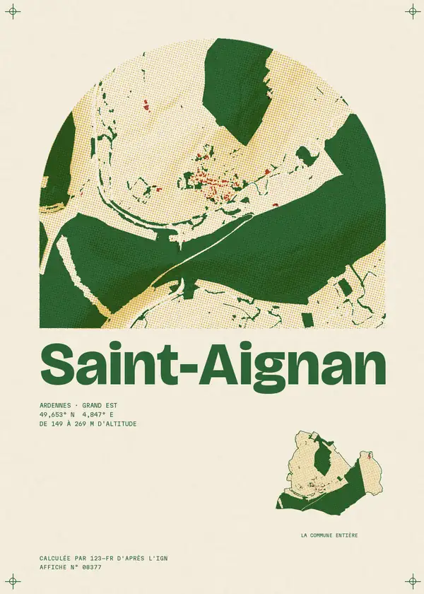 Affiche de Saint-Aignan, calculée par 123-fr d'après l'IGN